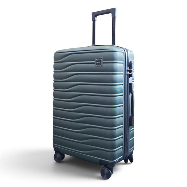 Hardshell Green Suitcase Set Robust 8 Wheel Luggage Cabin Case Bag
