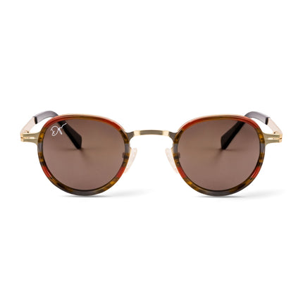 De-Gamme Gold Retro Round Polarized Sunglasses - Paris