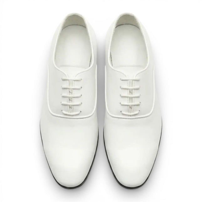 Men's Formal White Patent PU Leather Oxford Dress Brogue Shoes