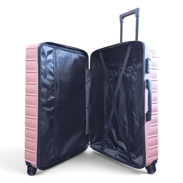 Hardshell Rose Gold Suitcase Set Robust 8 Wheel Luggage Cabin Case Bag
