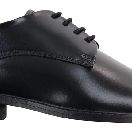 Mens Retro Oxford Brogue Derby Shoes In Black Patent Leather