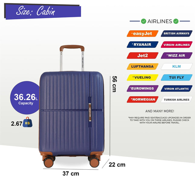 Strong Hard Shell Suitcase Set 8 Wheel Cabin Luggage Holiday Travel Case