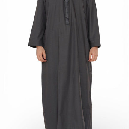 Men's Eid Grey Moroccan Jubba Robe Djellaba Ramadan Eid Thobe - HM11