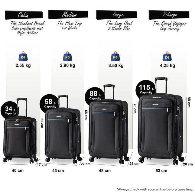 Lightweight Soft Luggage Travel Suitcases