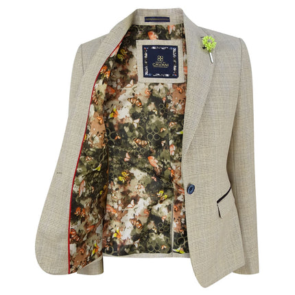 Women's Tweed Herringbone Cream Jacket Peaky Blinders