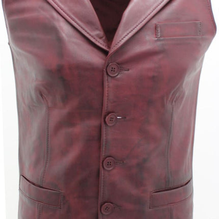 Mens Smart Classic Leather Waistcoat-Bristol