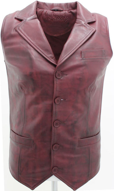 Mens Smart Classic Leather Waistcoat-Bristol
