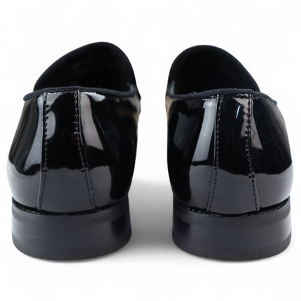 Men’s Smart Black Loafers Leather Lined Velvet Slip-On Shoes