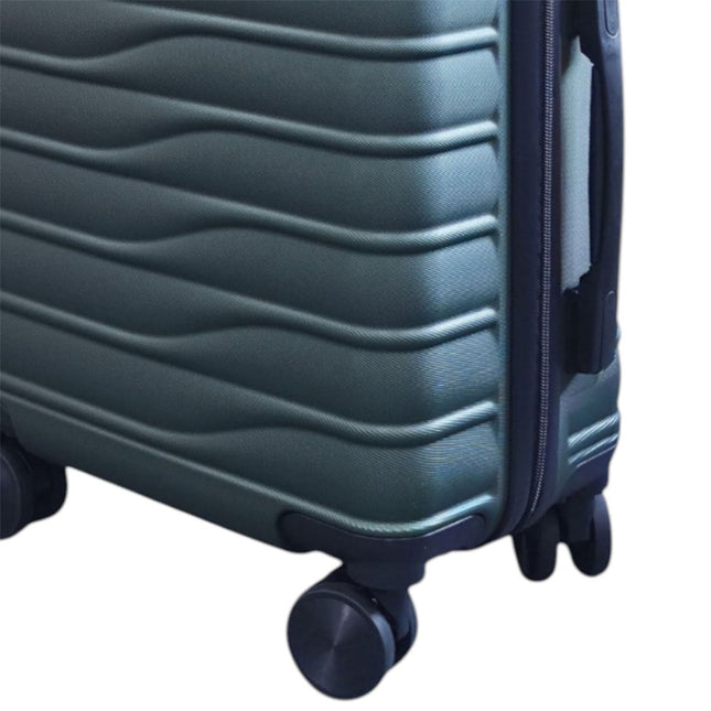 Hardshell Green Suitcase Set Robust 8 Wheel Luggage Cabin Case Bag