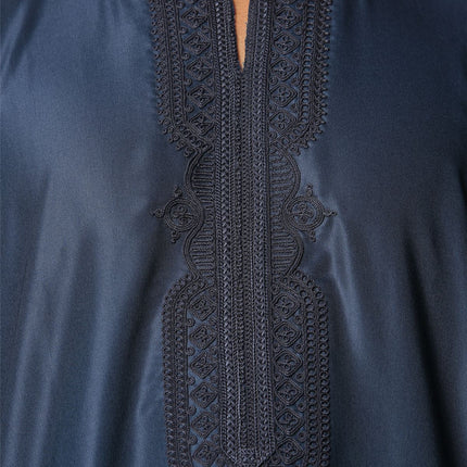 Men's Blue Moroccan Thobe Djellaba Jubba Robe Eid