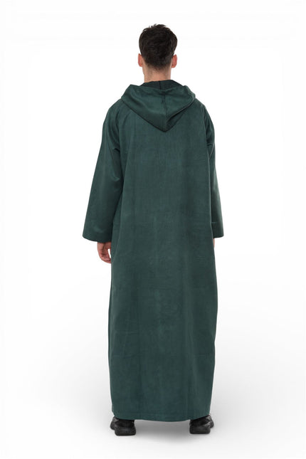 Men's Hooded Eid Green Moroccan Jubba Robe Ramadan Eid Thobe - HM12