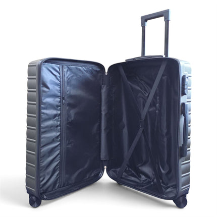 Hardshell Coffee Suitcase Set Robust 8 Wheel Luggage Cabin Case Bag