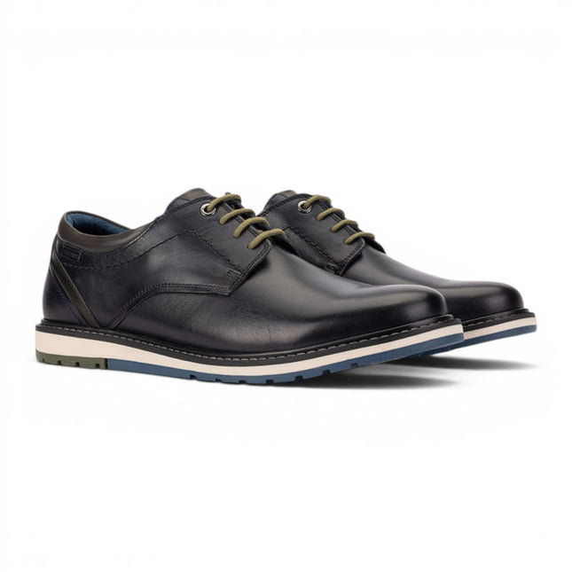 Pikolinos Men's Blue Leather Lace-Up Smart Shoes - Berna