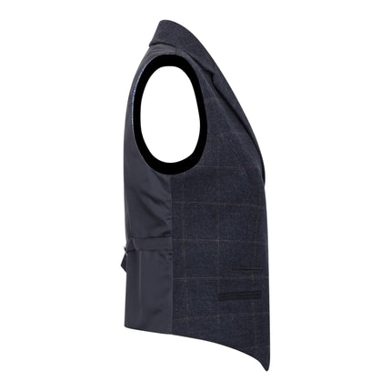 Women's Navy Tailored Fit 2 Piece Set Tweed Formal Blazer Waistcoat