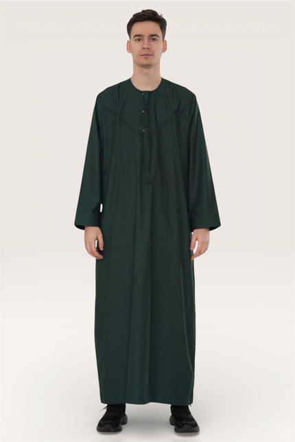 Men's Eid Green Moroccan Jubba Robe Djellaba Ramadan Eid Thobe - HM11