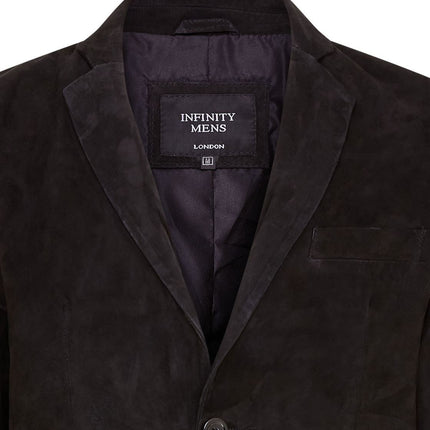 Mens Suede Blazer Jacket Soft Real Italian Leather Fitted Vintage Coat