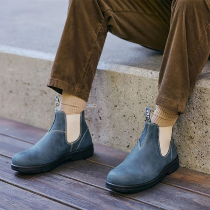 Rossi 404 Storm Blue Leather Outdoor Chelsea Boots - Spinifex