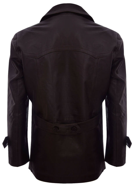Mens Cowhide Leather Peacoat-Krakaw