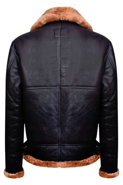 Mens B3 Aviator Real Sheepskin Leather Flying Jacket-Hobart