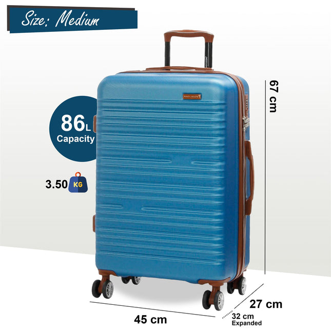 Expandable Hard Shell ABS Suitcase Set 8 Wheel Robust Travel Case Holiday Luggage