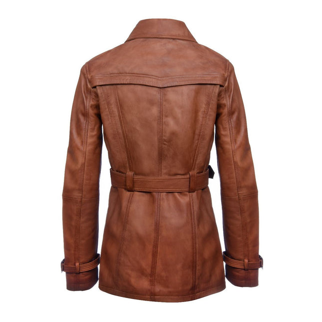Womens Nappa Leather Trench Coat-Mosul