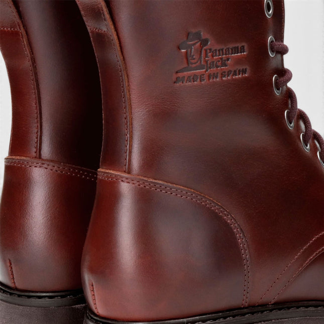 Panama Jack Women's Burgundy Waterproof Leather Warm Lace-Up Boots - Frisia-B45