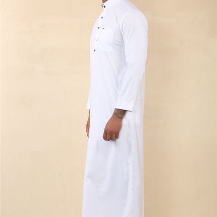 Men's White Thobe Arab Saudi Emirati Islamic Clothing Jubba Robe