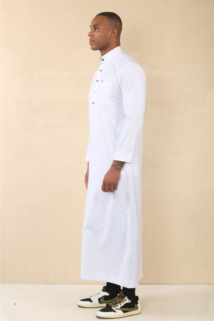 Men's White Thobe Arab Saudi Emirati Islamic Clothing Jubba Robe
