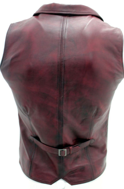 Mens Smart Classic Leather Waistcoat-Bristol