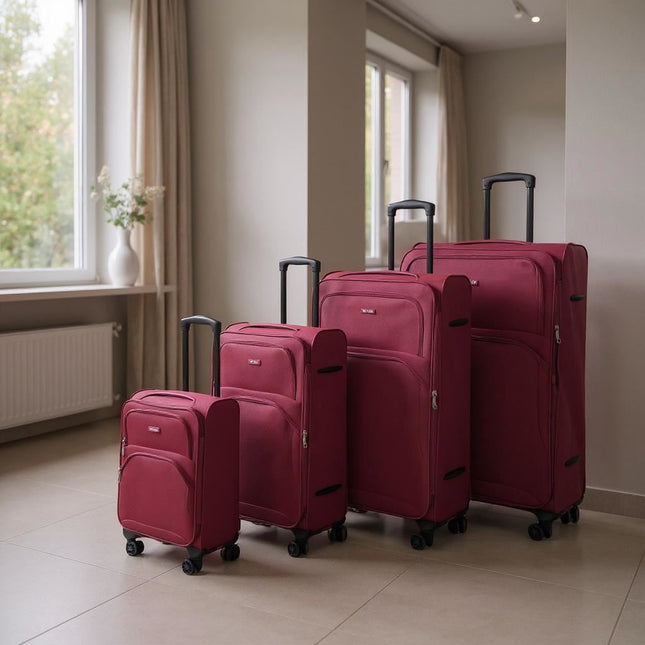 Expandable Soft 8 Wheel Lightweight Suitcase Luggage Travel Bags Set