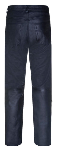 Mens Leather Zip Jeans-Ancona