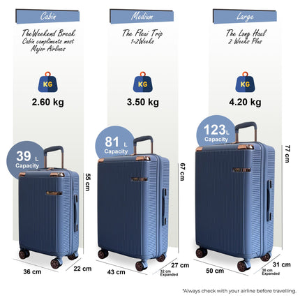 Expandable Hard Shell 8 Wheels Luggage Travel Cabin Suitcase Set