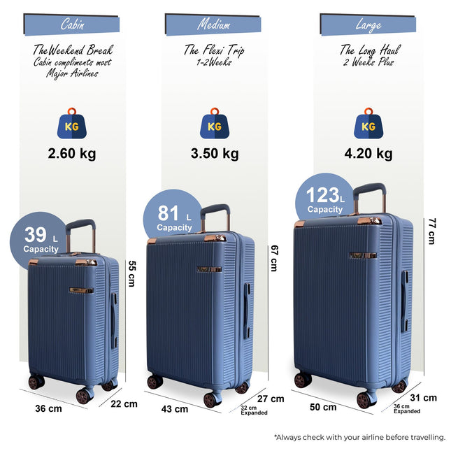Expandable Hard Shell 8 Wheels Luggage Travel Cabin Suitcase Set