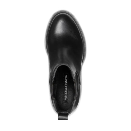 Windsorsmith Womens Black Classic Leather Platform Ankle Chelsea Boots - Varsity