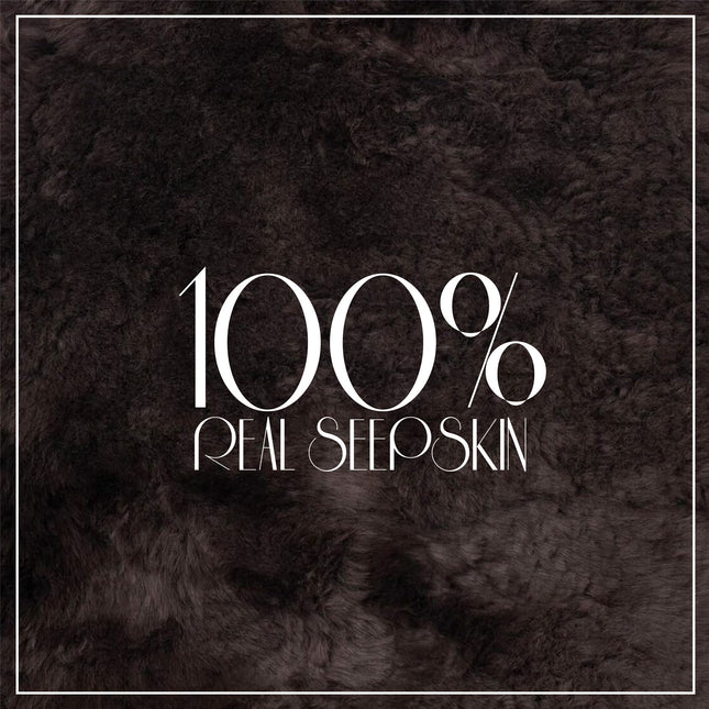 Genuine Sheepskin Chocolate Brown  40x40cm Real Wool Single Sided Cushion