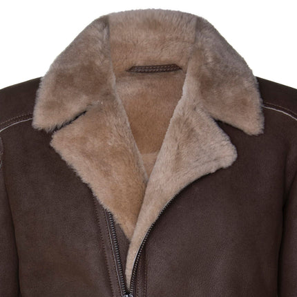 Mens Sheepskin Leather Biker Jacket-Bruma