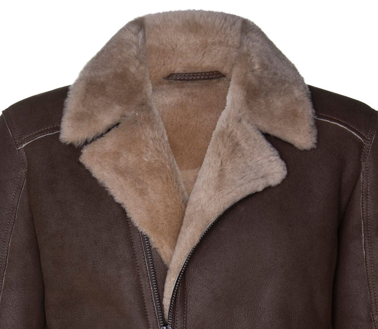 Mens Sheepskin Leather Biker Jacket-Bruma