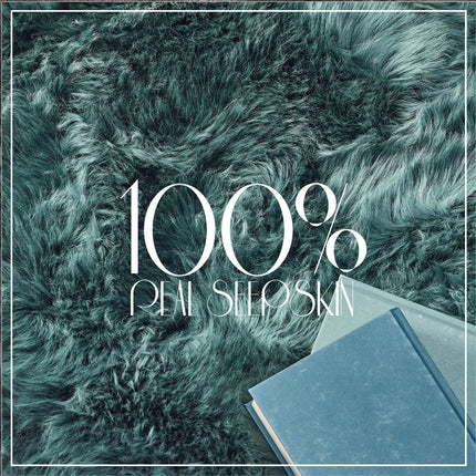 Genuine Sheepskin Thyme Green Double Natural Fluffy Silky Soft Real Wool Rug