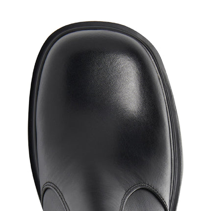 Windsorsmith Womens Black Leather Platform Ankle Chelsea Boots - Tricky