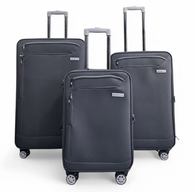 Lightweight Soft Shell 8 Wheels Luggage Travel Cabin Holiday Bags Suitcase Set