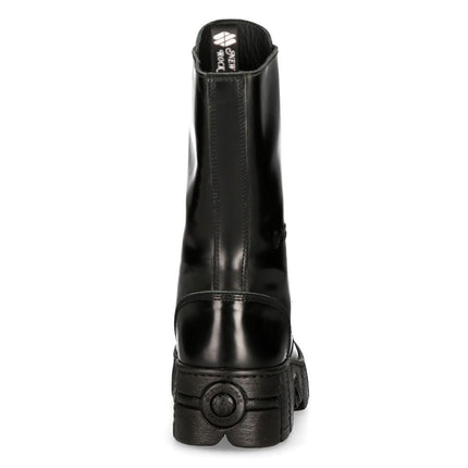 New Rock Boots Leather Mid-Calf Tower Biker Boots- M-Wall027N-C2