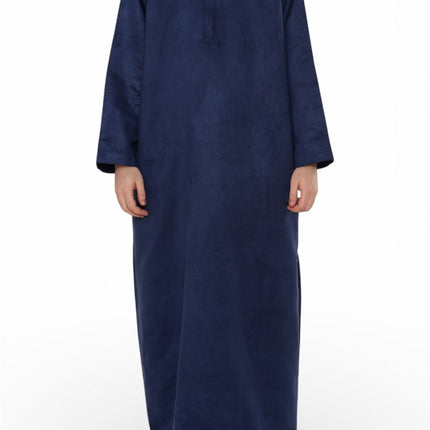 Men's Hooded Eid Navy Blue Moroccan Jubba Robe Ramadan Eid Thobe - HM12
