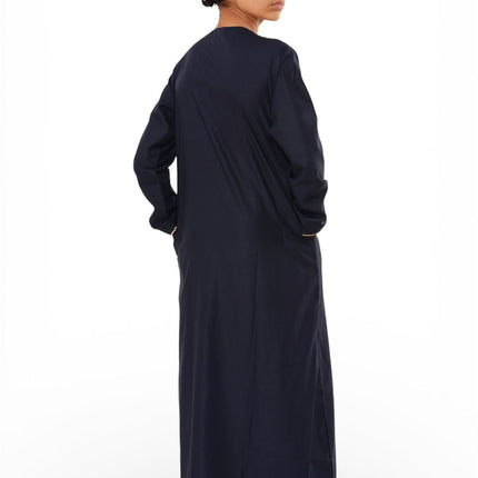 Kids Boys Ramadan Navy Blue Moroccan Jubba Robe Djellaba Eid Thobe - K-TT-006