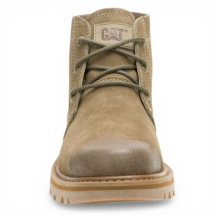 CAT (Caterpillar) Taupe Brown Leather Hiking Mid-Cut Chukka Ankle Boots - Grader