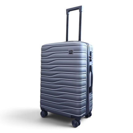 Hardshell Charcoal Grey Suitcase Set Robust 8 Wheel Luggage Cabin Case Bag