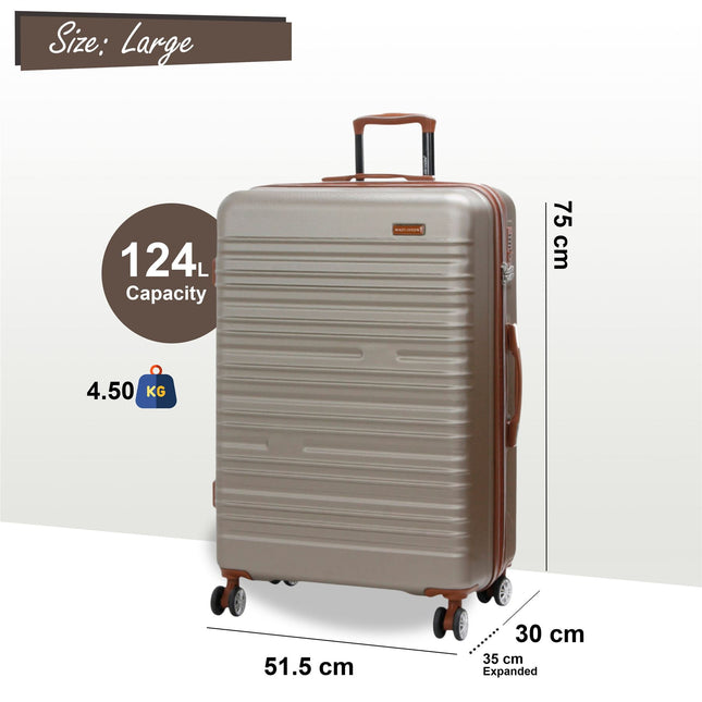 Expandable Hard Shell ABS Suitcase Set 8 Wheel Robust Travel Case Holiday Luggage