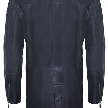 Mens Leather Trench Coat-Hamburg