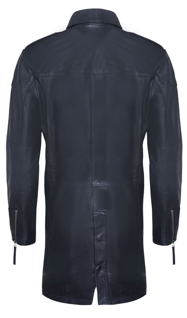 Mens Leather Trench Coat-Hamburg