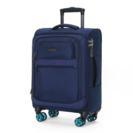 Soft Shell 1680D Cabin Suitcase 56x37x25cm 8 Wheel TSA Lock Luggage