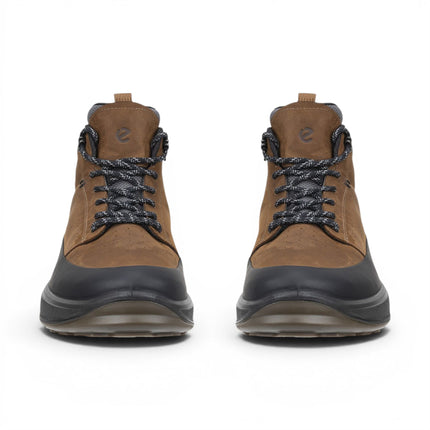 Ecco Men's Waterproof Black Tan Leather Outdoor Walking Boots - Byway 2.0